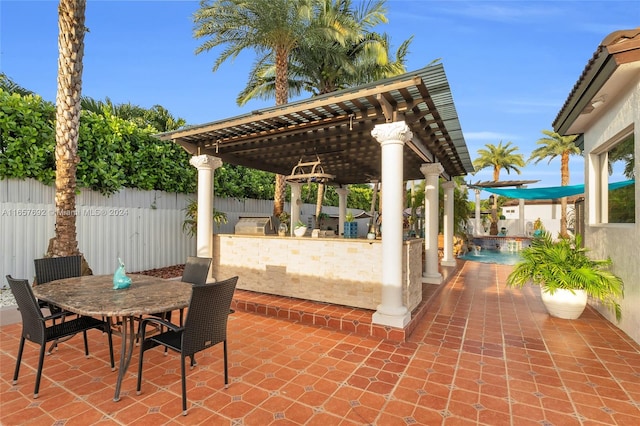 view of patio with a pergola