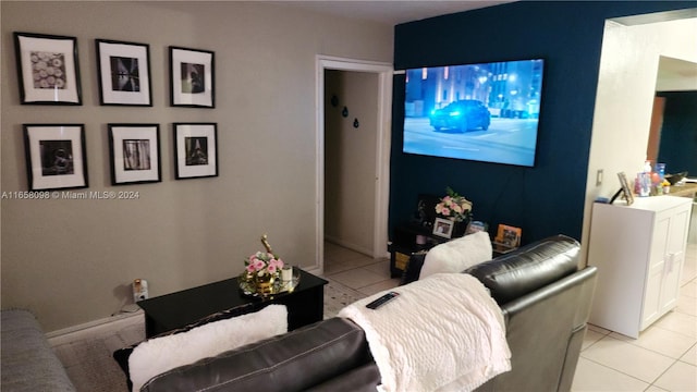 view of tiled living room