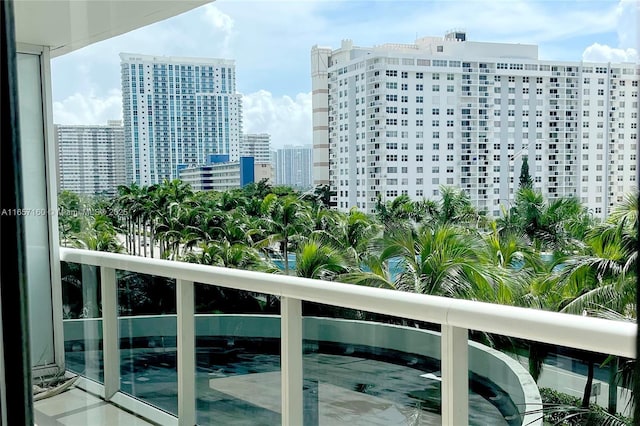 balcony with a city view