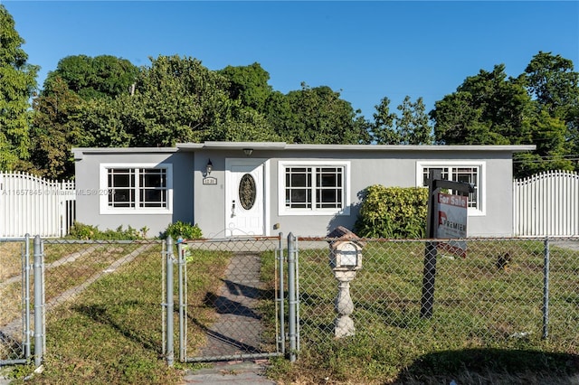 view of single story home