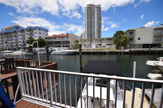 water view with a dock