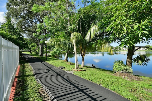view of community featuring a water view