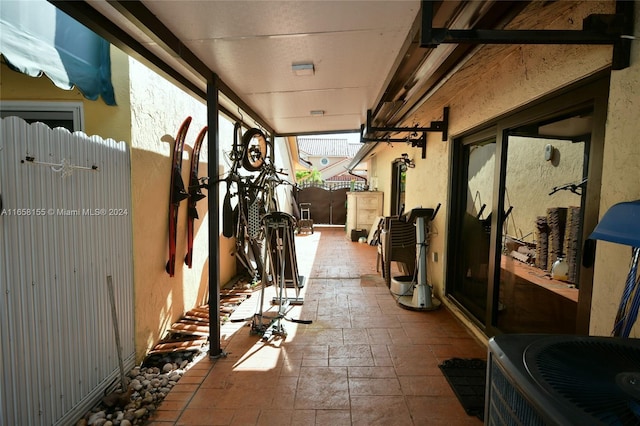 view of patio featuring central air condition unit