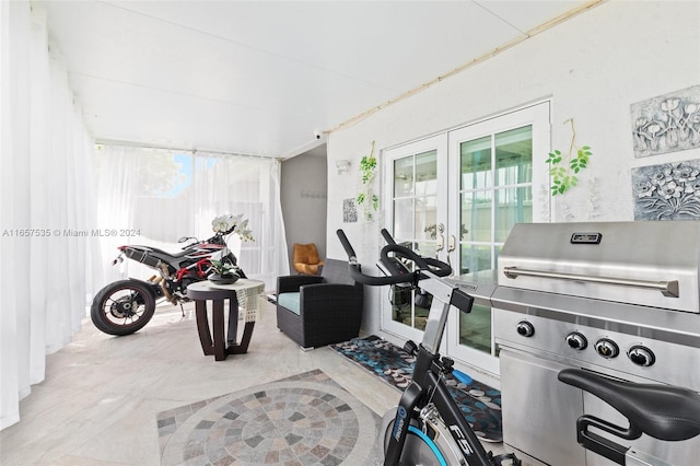 interior space featuring french doors