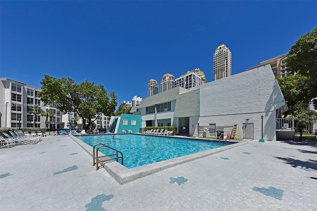 view of pool with a patio