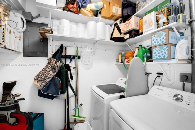 laundry room featuring separate washer and dryer