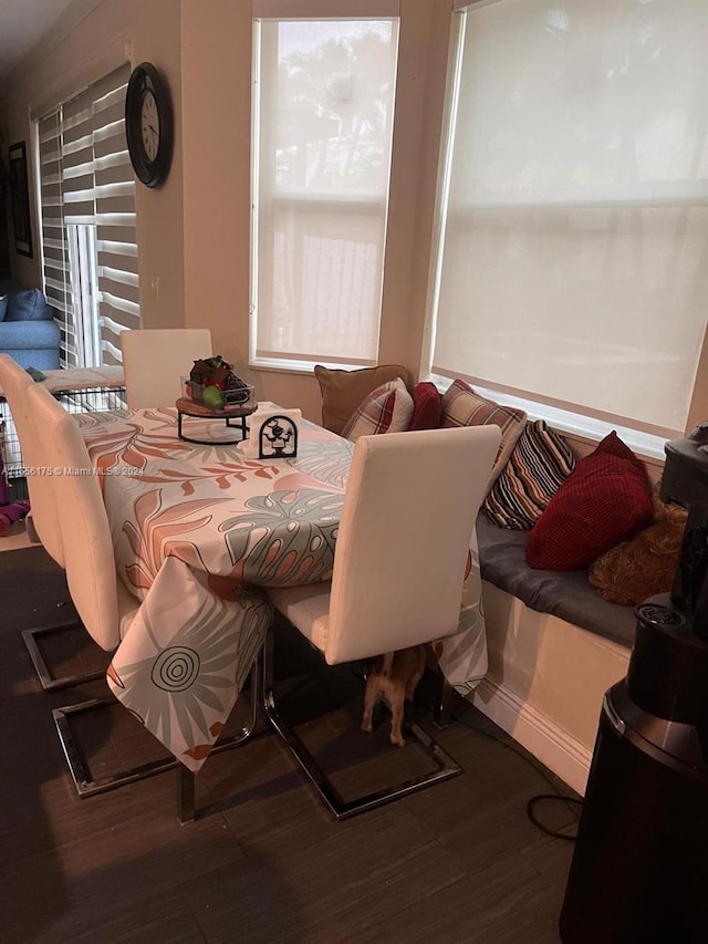 dining space featuring hardwood / wood-style flooring