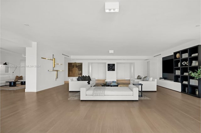 living room featuring wood-type flooring