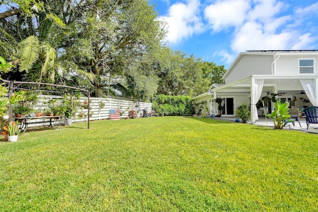 view of yard with a patio area