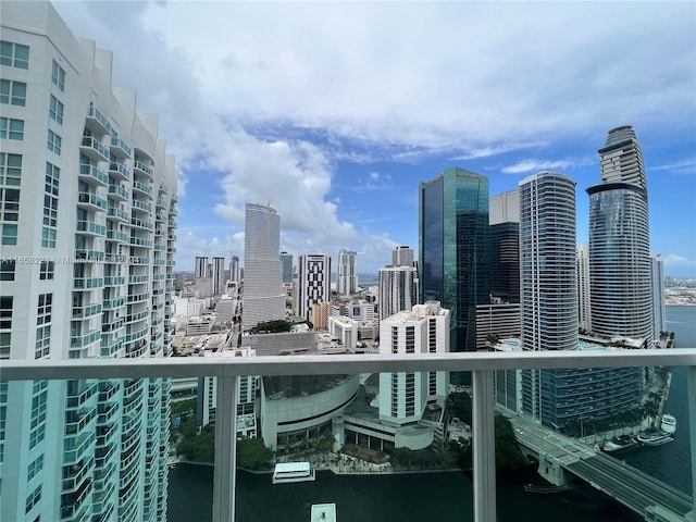 view of city with a water view