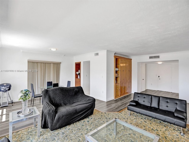 living room featuring wood-type flooring