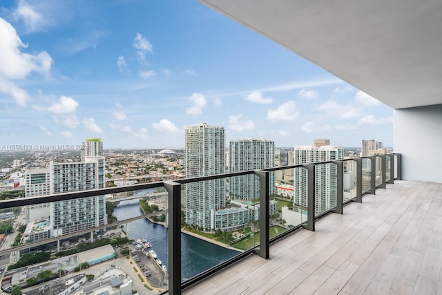 balcony with a water view