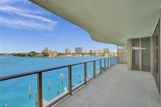 balcony with a water view