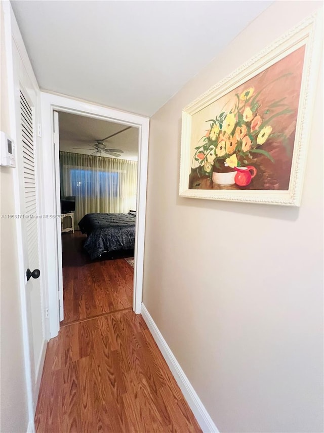 corridor featuring hardwood / wood-style floors