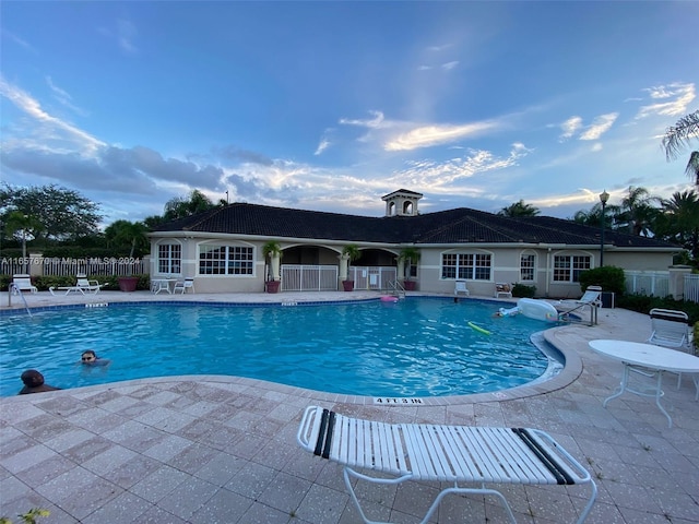 view of pool featuring a patio