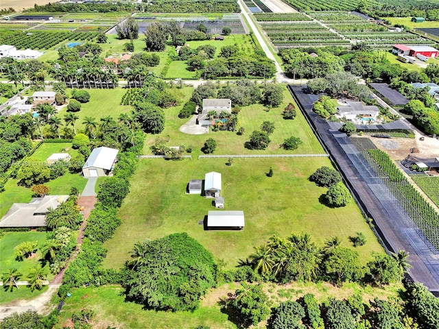 drone / aerial view with a rural view