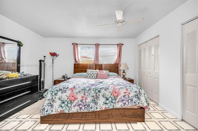 bedroom featuring ceiling fan