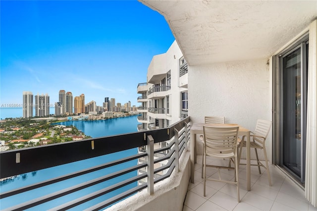 balcony with a water view