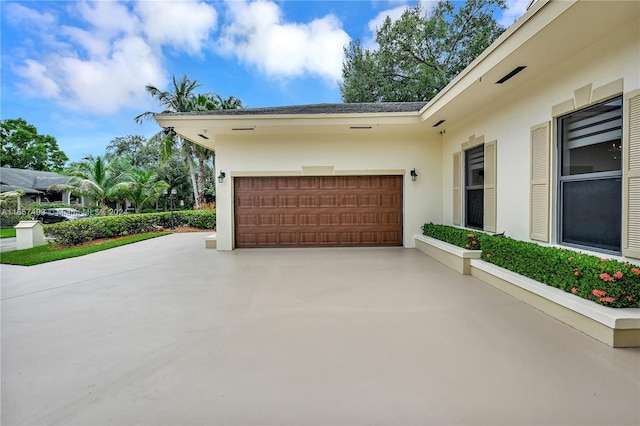 view of home's exterior with a garage