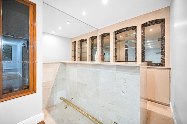 interior space with recessed lighting