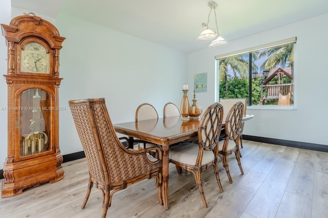 dining room featuring light hardwood / wood-style flooring