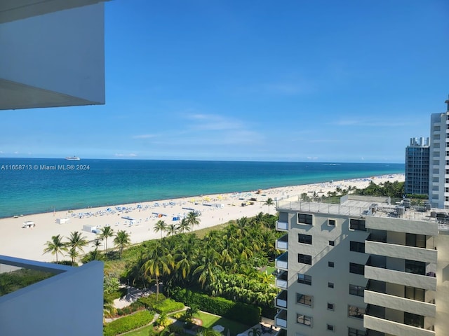 property view of water with a view of the beach