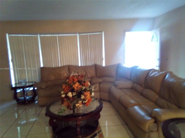 view of tiled living room