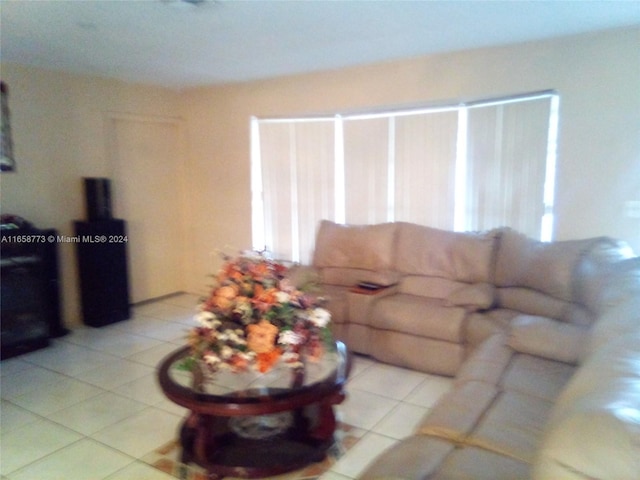 view of tiled living room