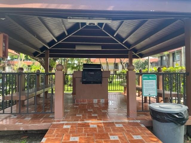 view of patio / terrace featuring a gazebo