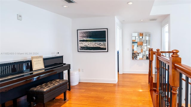 interior space with light hardwood / wood-style floors