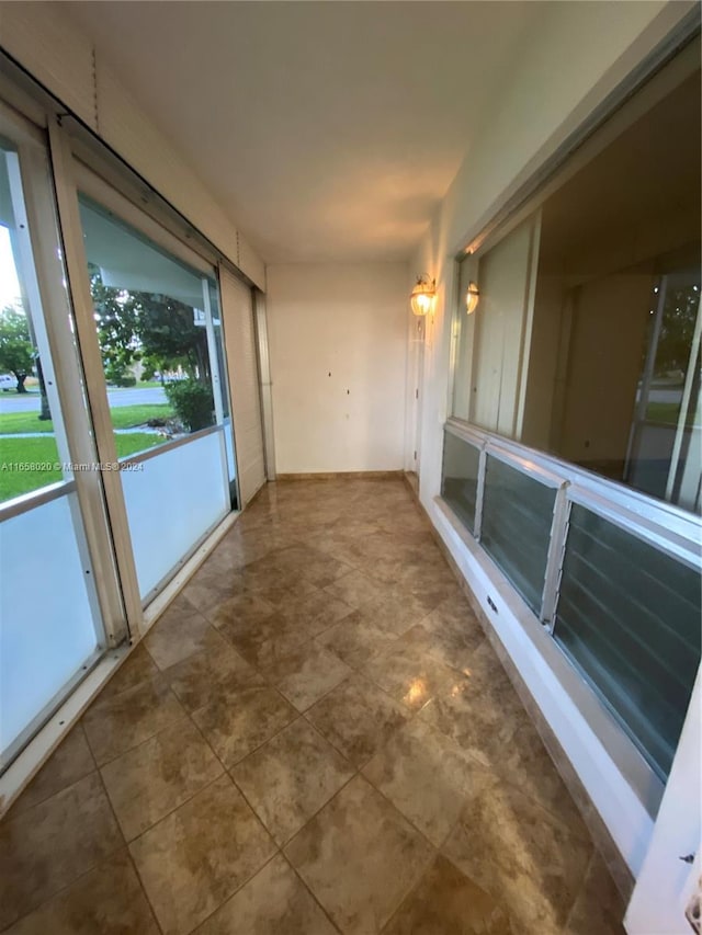 view of unfurnished sunroom