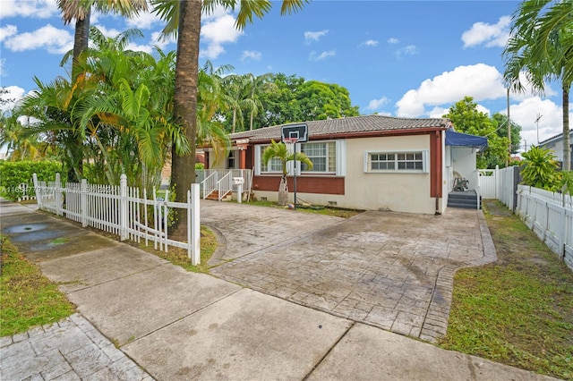 view of front of property with a patio