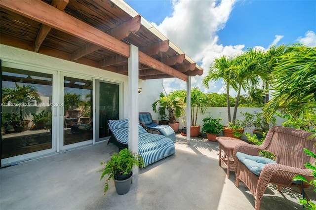 view of patio / terrace with a pergola