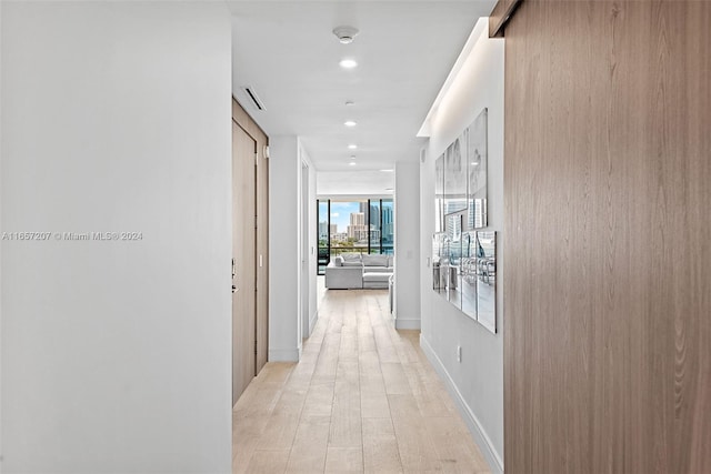 hallway featuring light hardwood / wood-style flooring