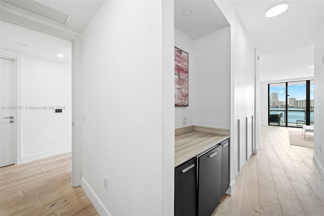 hallway featuring light hardwood / wood-style flooring