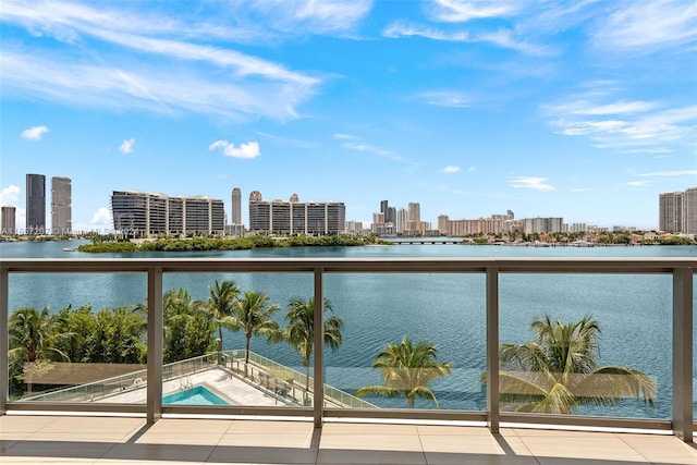 balcony with a water view