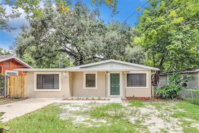 view of single story home