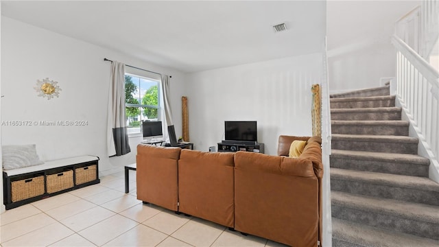 view of tiled living room