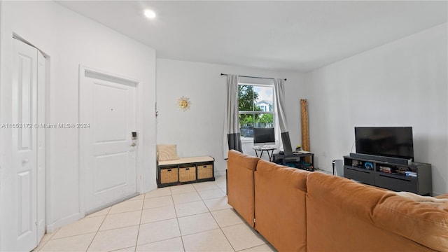 view of tiled living room