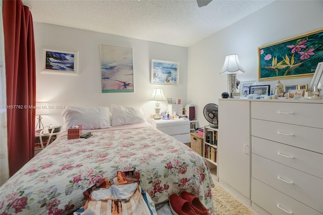 bedroom with a textured ceiling