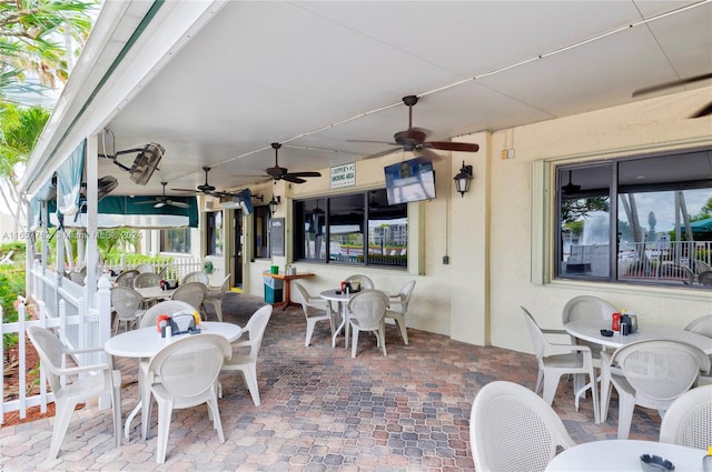 view of patio with ceiling fan