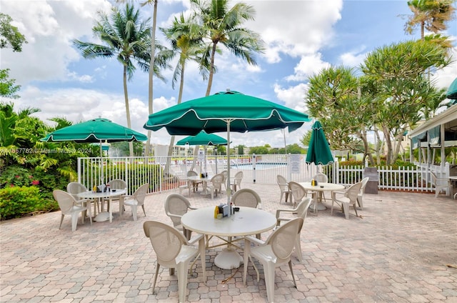 view of patio / terrace with a community pool