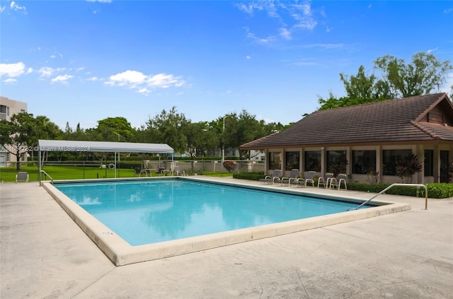 view of pool with a patio