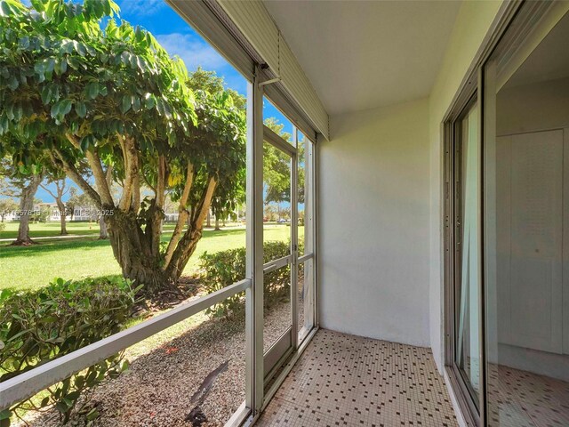 view of unfurnished sunroom