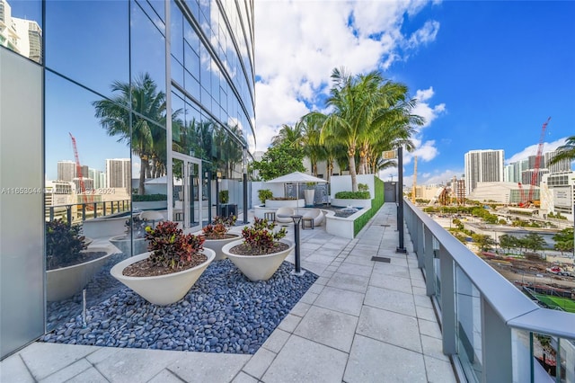 exterior space with an outdoor fire pit