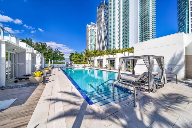 view of pool with a patio area