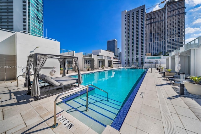 view of pool with a patio area