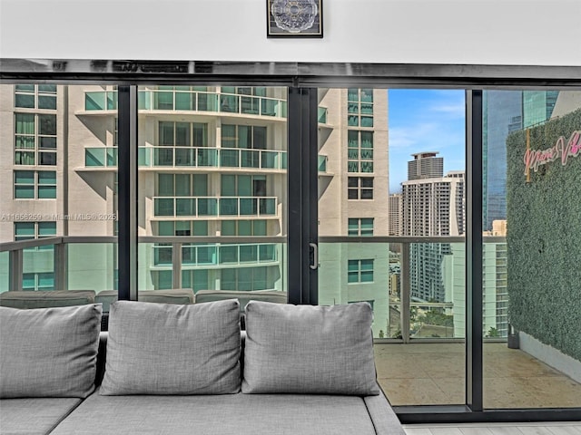 balcony featuring a view of city
