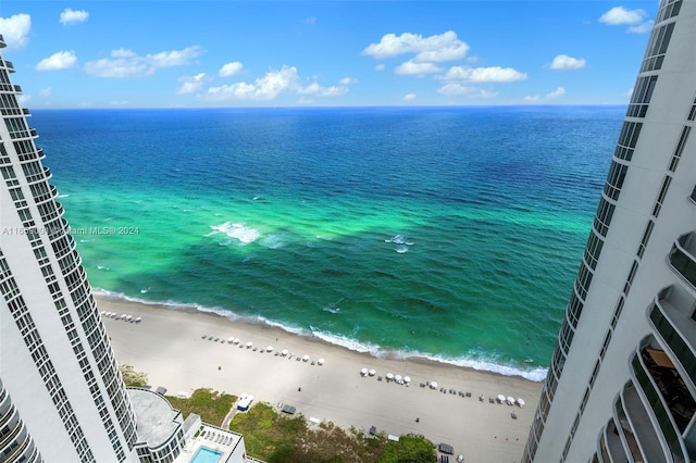 water view featuring a beach view