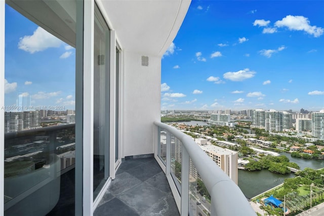 balcony with a water view